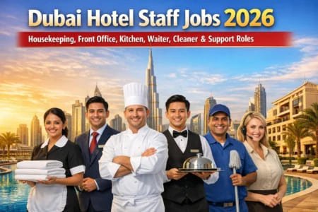 Dubai Hotel Staff Jobs 2026 – Housekeeping, Front Office, Kitchen, Waiter, Cleaner & Support Roles
