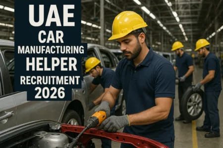 UAE Car Manufacturing Helper Recruitment 2026: Auto Plant & Office Jobs Open